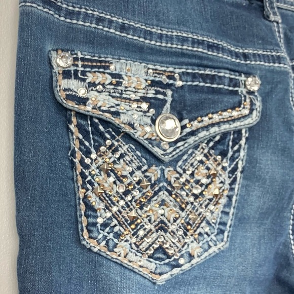 D’MODE CLASSIX Rhinestone Bling Low Rise Bootcut Jeans - Size 2 - Picture 10 of 12